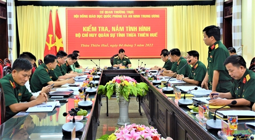 Cơ quan Thường trực Hội đồng Giáo dục Quốc phòng và An ninh Trung ương kiểm tra tại Thừa Thiên Huế